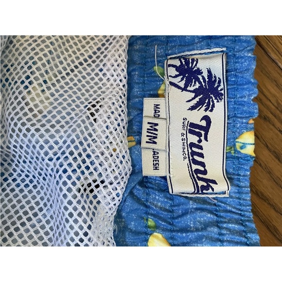 Surf & Swim Co. Blue w/Lemons Trunks/Shorts w/pockets sz Med - Picture 5 of 5